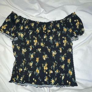 Black and yellow floral shirt